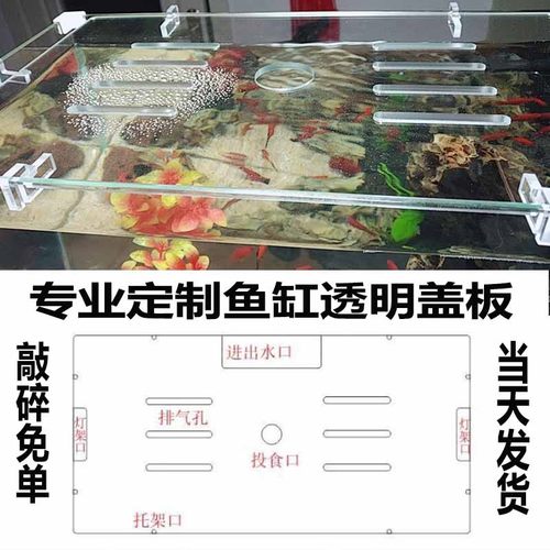 鱼缸盖板防跳网亚克力透明盖上顶部盖送卡扣配件翻盖小鱼缸盖定制