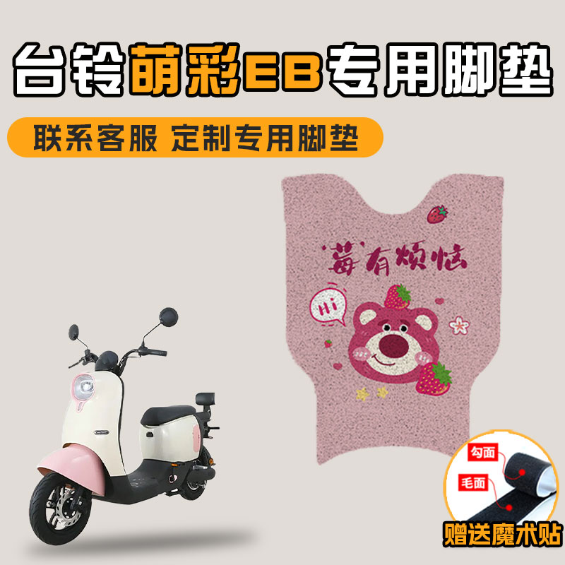 适用于台铃萌彩EB电动车丝圈脚垫TDT5280Z防水垫踩脚脚踏板垫子