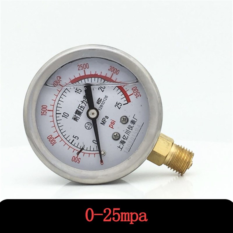 上海亿川yn60耐震压力表0-1.6mpa抗震YN-100防震液压油压气水压表