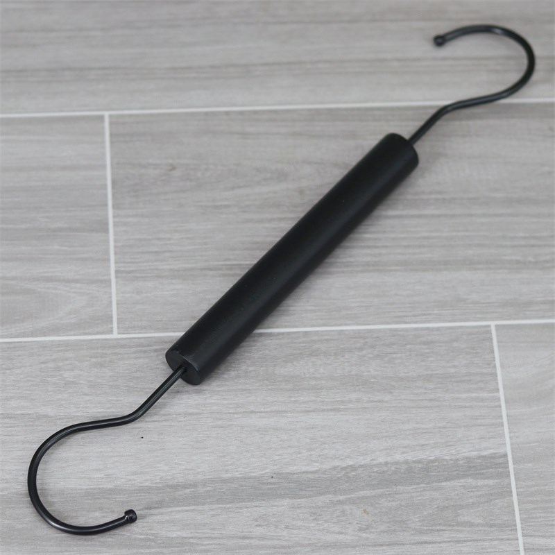 服装店围巾木圈圆形丝巾木环 复古圆环挂J钩衣架多功能黑色圆环S