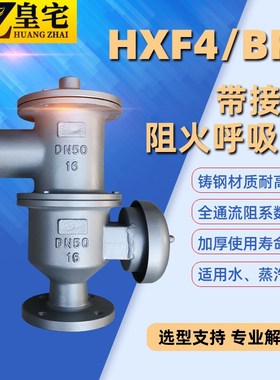 铸钢/不锈钢带接管阻火呼吸阀HXF4-16C/16P  储罐呼吸阀DN25 100