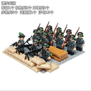 德国士兵积木人兼容乐高积木人仔德军国防军机枪手步枪兵睿智德国