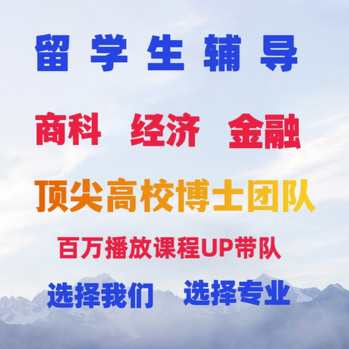 留学生商科宏微观计量金融管理eassy辅导