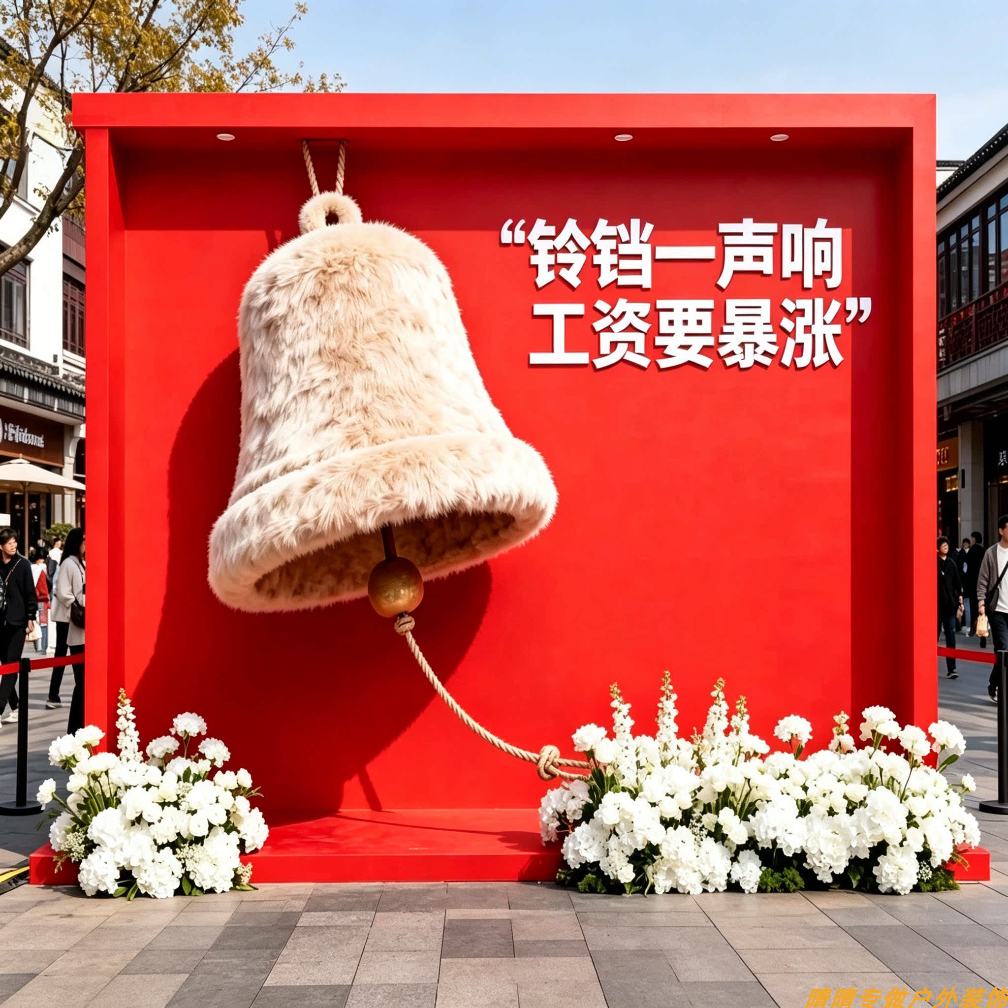巨型毛绒大铃铛装饰摆件户外商场景区广场美陈布置拍照打卡道具