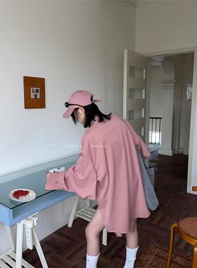 JCCC影子【夕阳下】纯色简约经典宽松显瘦显白廓形长袖粉色衬衫