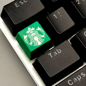 KT十字轴星咖啡美人鱼星爸爸标机械键盘个性 手工树脂可爱键帽礼品