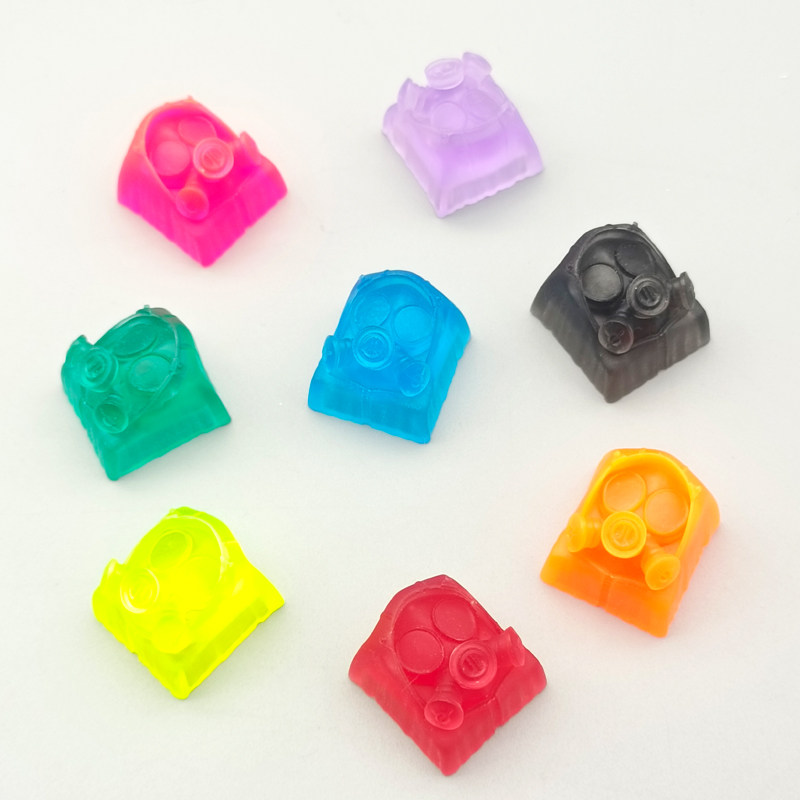 KT机械键盘防毒面具手工树脂透光