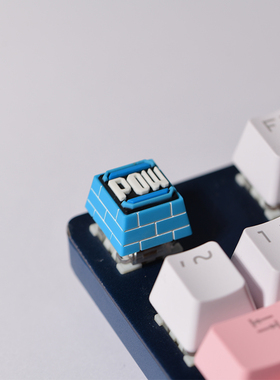 超级玛丽奥Power键帽KT机械键盘个性定制手工树脂可爱红白机送礼