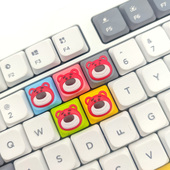 矮十字轴机械键盘个性 创意键帽手工制作树脂可爱草莓熊KT