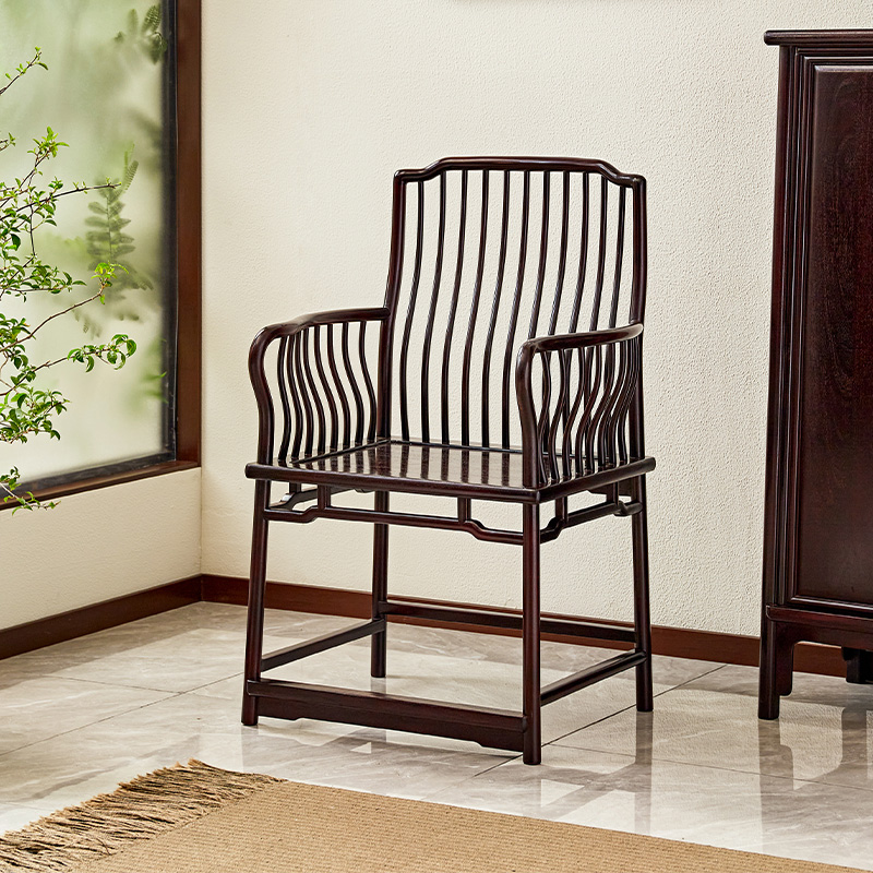 古尚古血檀中式太师椅实木梳背椅