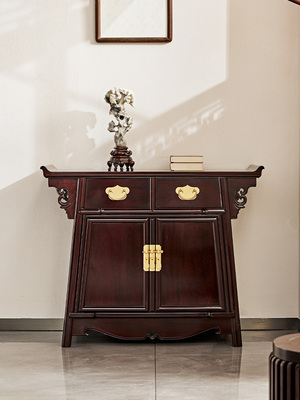 赞比亚血檀家具餐边柜中式二联橱柜小叶紫檀收纳储物柜实木玄关柜