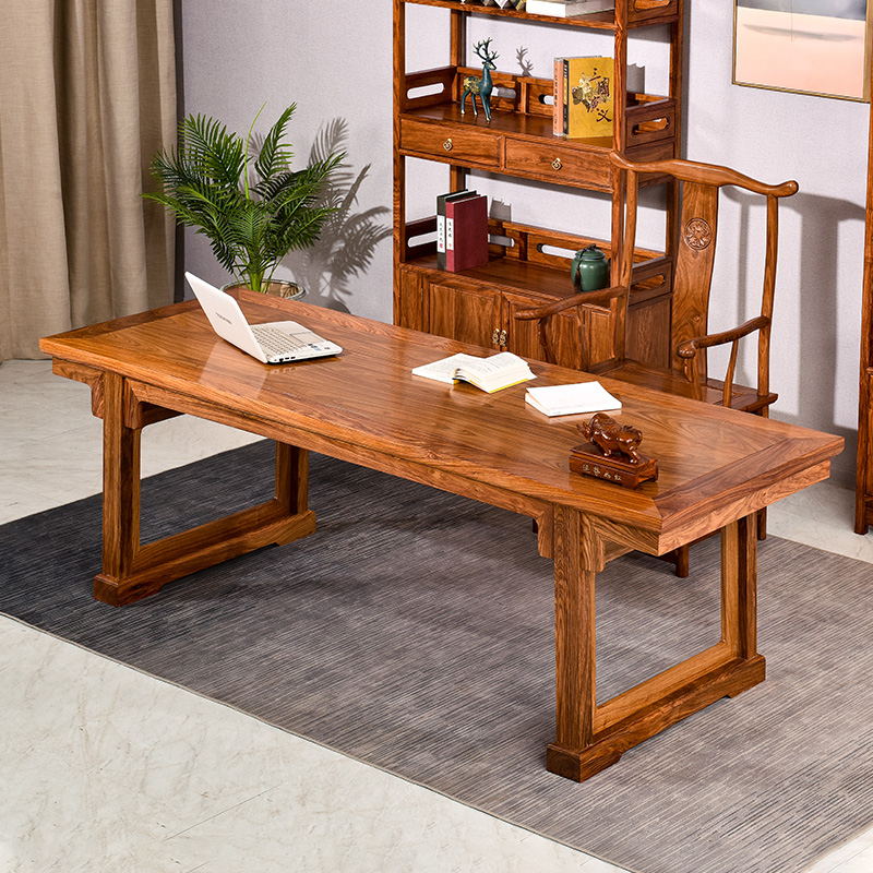 花梨木画案书法桌刺猬紫檀书桌实木中式办公桌家用书画桌写字桌