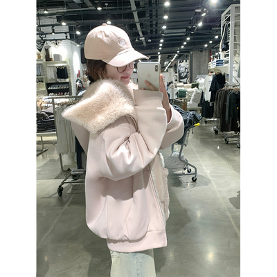 毛茸茸双面穿外套女秋冬