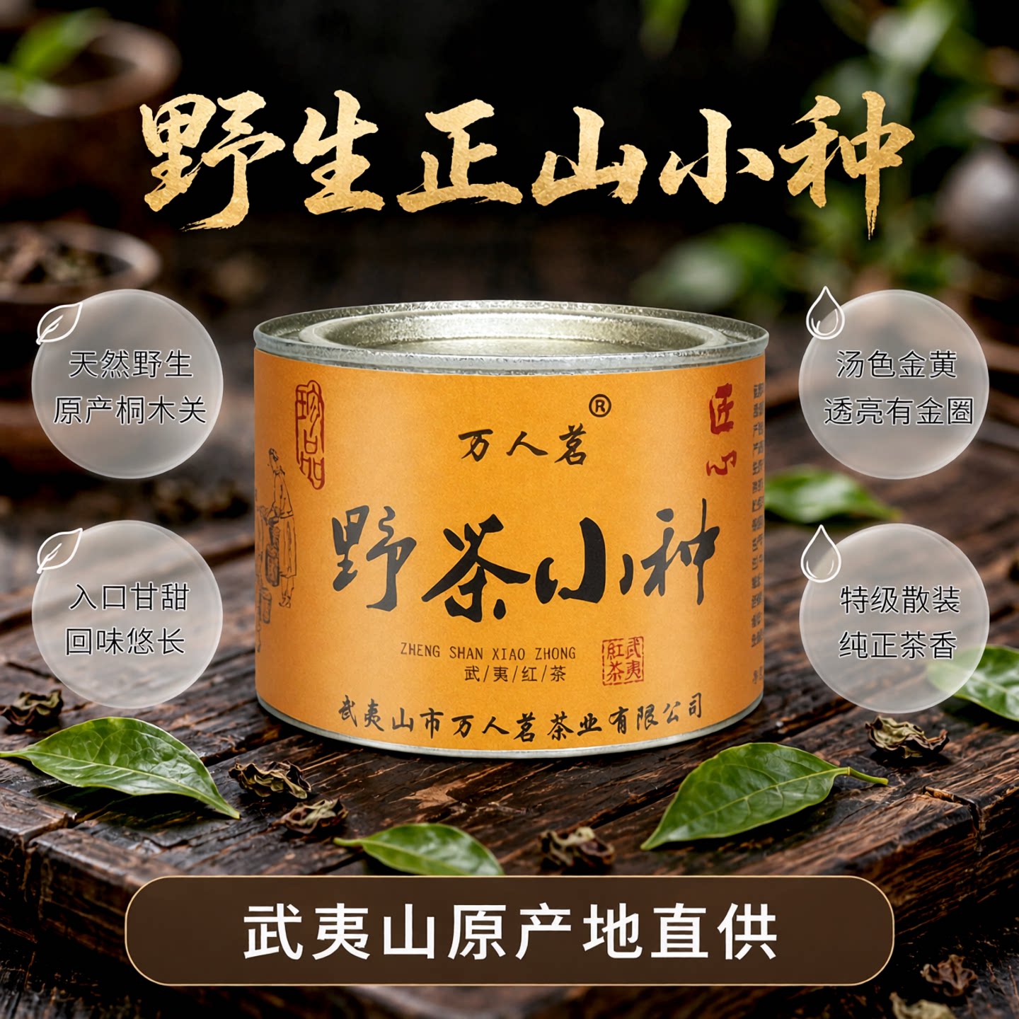 厂家直销野茶小种武夷山桐木关图片