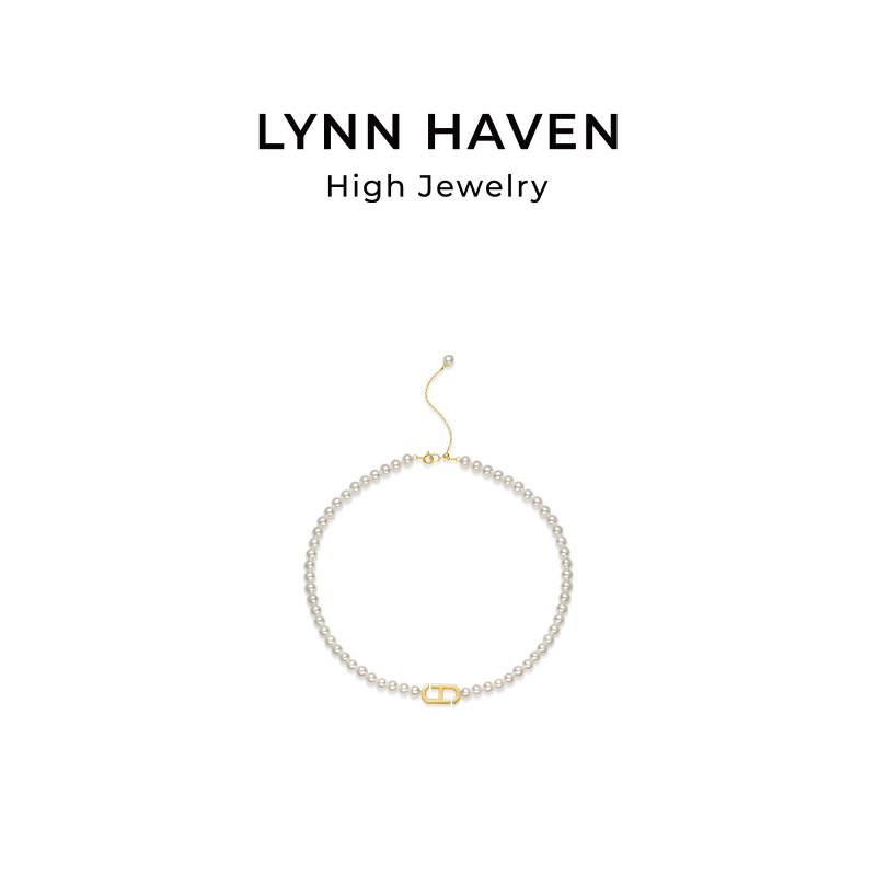 LynnHaven麟玟 EARTH LH符号 18K金天然淡水珍珠项链单珠尾链