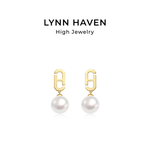 LynnHaven麟玟符号扣珍珠耳饰
