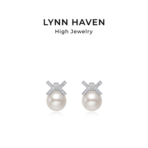 LynnHaven麟玟 EARTH LH符号【灵犀】澳白海水珍珠耳钉18K金耳饰