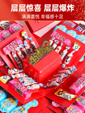 生日礼盒网红款惊喜盒子多层连环爆炸礼物盒新年春节儿童抽钱空盒