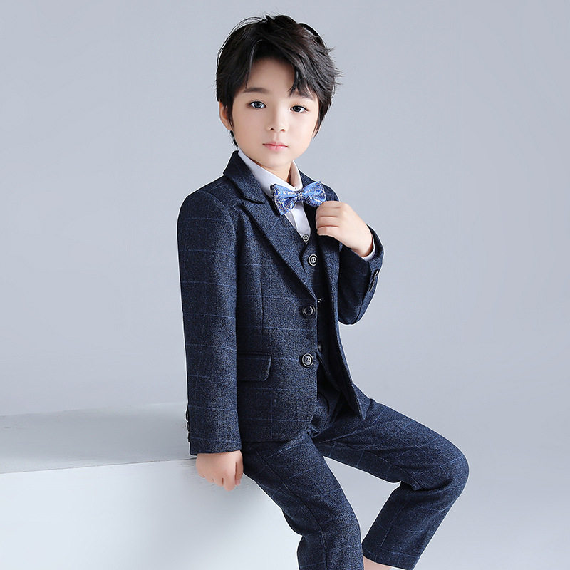 男童礼服秋冬新款儿童帅气小西装英伦加厚男孩演讲主持钢琴演出服