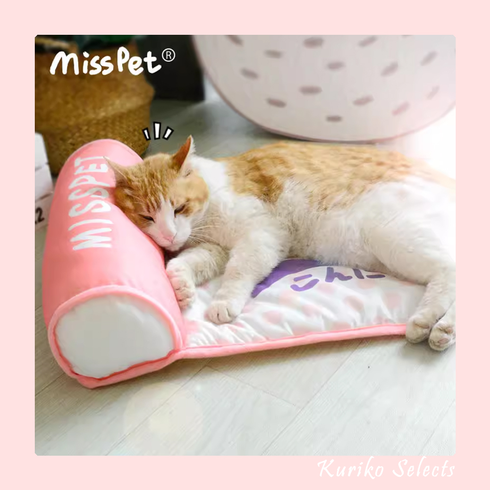MISSPET 猫狗宠物凉榻坐垫夏天降温凉席凉垫冰丝冰床猫形枕头睡床