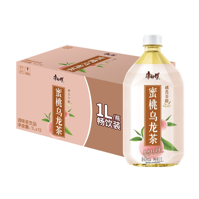 康师傅蜜桃乌龙1l*12瓶整箱茶饮料桃香茶醇果味茶饮品