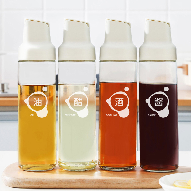 厨房油壶玻璃罐自动开合油壶