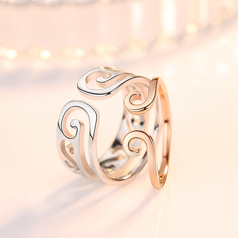 紧箍咒金箍戒指女s925银情侣对戒一生所爱二合一情人节生日礼物