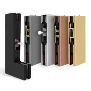 固钛玻璃门夹配件加厚无框地弹簧门一字夹直角曲夹上下顶夹黑钛金