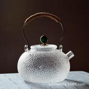 锤纹耐高温提梁玻璃壶电陶炉耐热煮茶壶直火加热烧水壶泡茶水茶具
