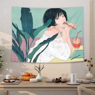 饰挂布少女心房间卧室床头布置背景布简约北欧风挂毯墙布 小清新装