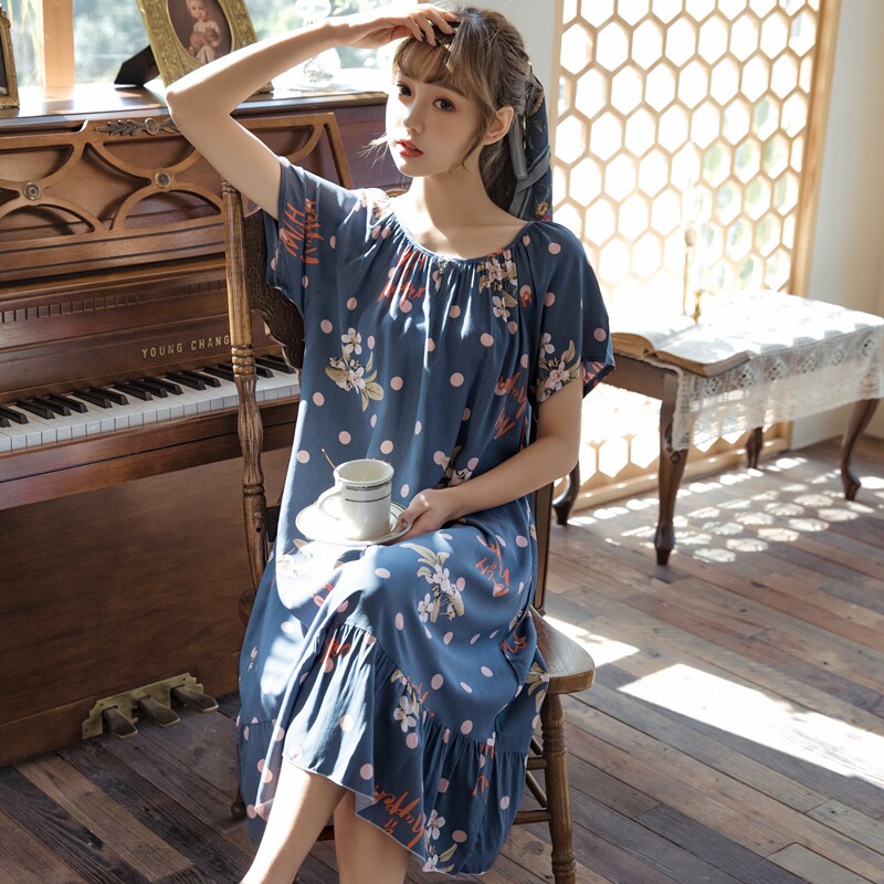 棉绸睡裙人棉宽松连衣裙薄款柔软