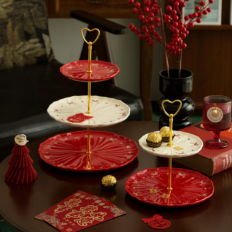 新款红色高档陶瓷果盘客厅家用茶几高端水果盘新年过年喜庆结婚,餐饮具,果盆/果盘/果篮,淘宝优惠券,粉丝福利购,淘宝优惠卷