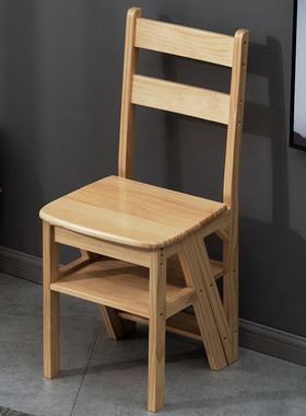 实木梯椅家用梯子餐椅子折叠两用梯凳室内登高踏板楼梯多功能实木