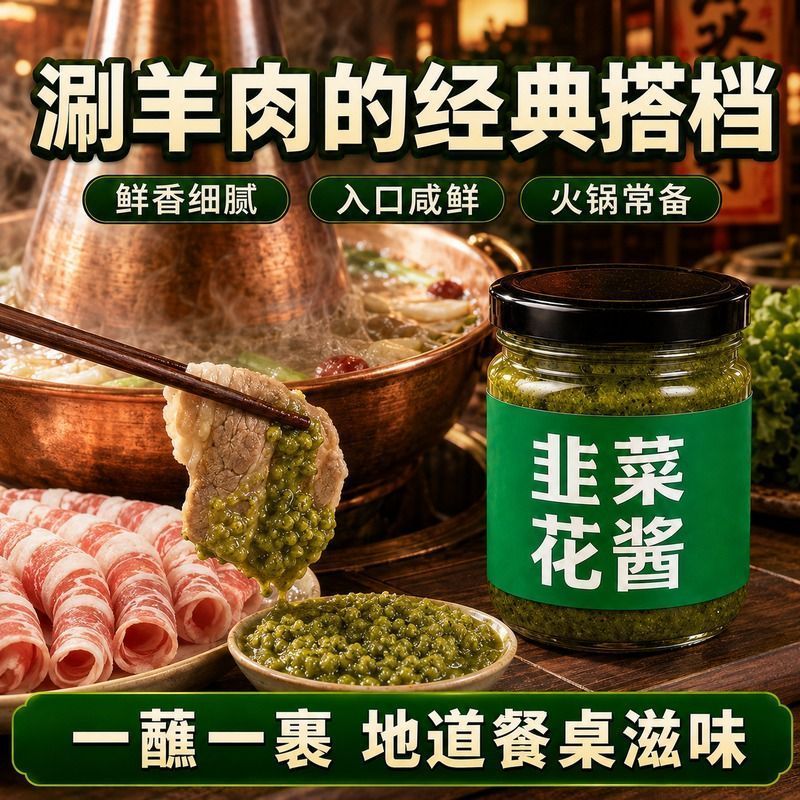 大颗粒韭花酱开盖即食火锅蘸料酱