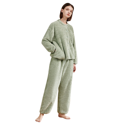 林卡睡衣女士家居服套装珊瑚绒冬