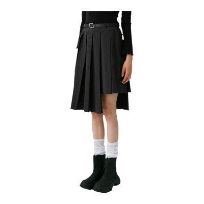 moussy非正式学院风不对称半身裙