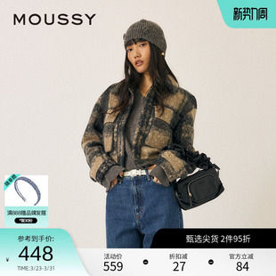 纹毛呢夹克外套女010HAA30 英伦学院风格 6731 春季 moussy
