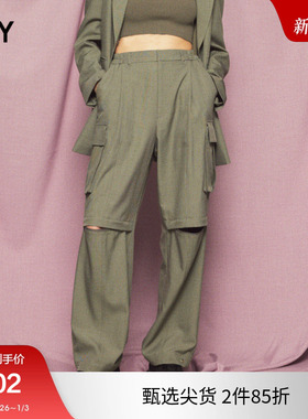 SLY 冬季新品松垮立体口袋拉链辣妹工装裤女030GSZ31-0690