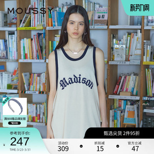 0640 街头感嘻哈风字母刺绣背心T恤010HSQ90 MOUSSY 春季