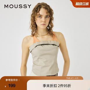 MOUSSY 欧美风酷飒短款 简约抹胸上衣女010HSS30 0910 春季