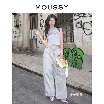 【明星同款】MOUSSY23夏季甜酷风街头感插肩袖T恤010GSQ90-0690