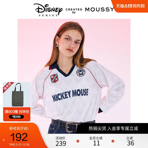 moussy 春季迪士尼联名Blokecore米奇T恤女010HAL90-0901