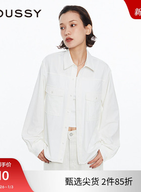 MOUSSY clean fit刺绣LOGO简约风衬衫028HSZ30-1061