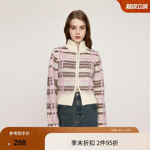 SLY 奶油复古彩色条纹拉链针织开衫 女030HAY70 3501 春季