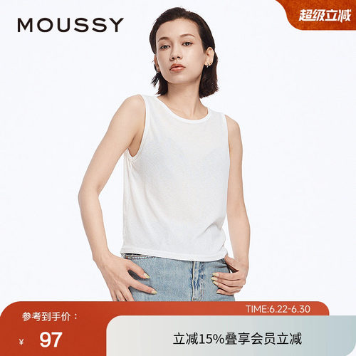 moussy 夏季clean fit简约基础内搭背心女028HSA80-1971