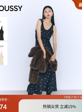 MOUSSY  2026早春新品清新小碎花无袖长款连衣裙女010JS333-2321