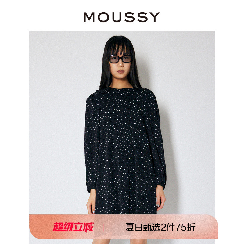 波点印花休闲淑女风连衣裙女