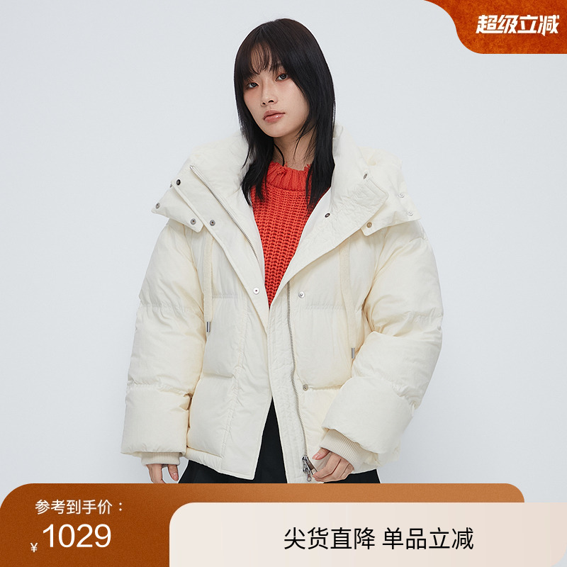 SLY 24冬季新品短款连帽软糯面包保暖羽绒服外套038HAU30-0331