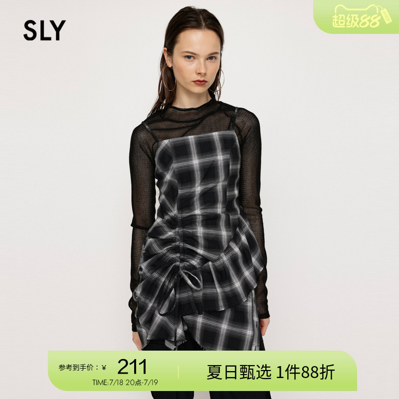 sly不规则设计感摇滚吊带连衣裙