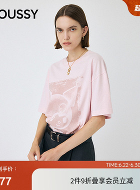 moussy&酷洛米合作款 春季做旧印花短袖T恤010IAF01-5401